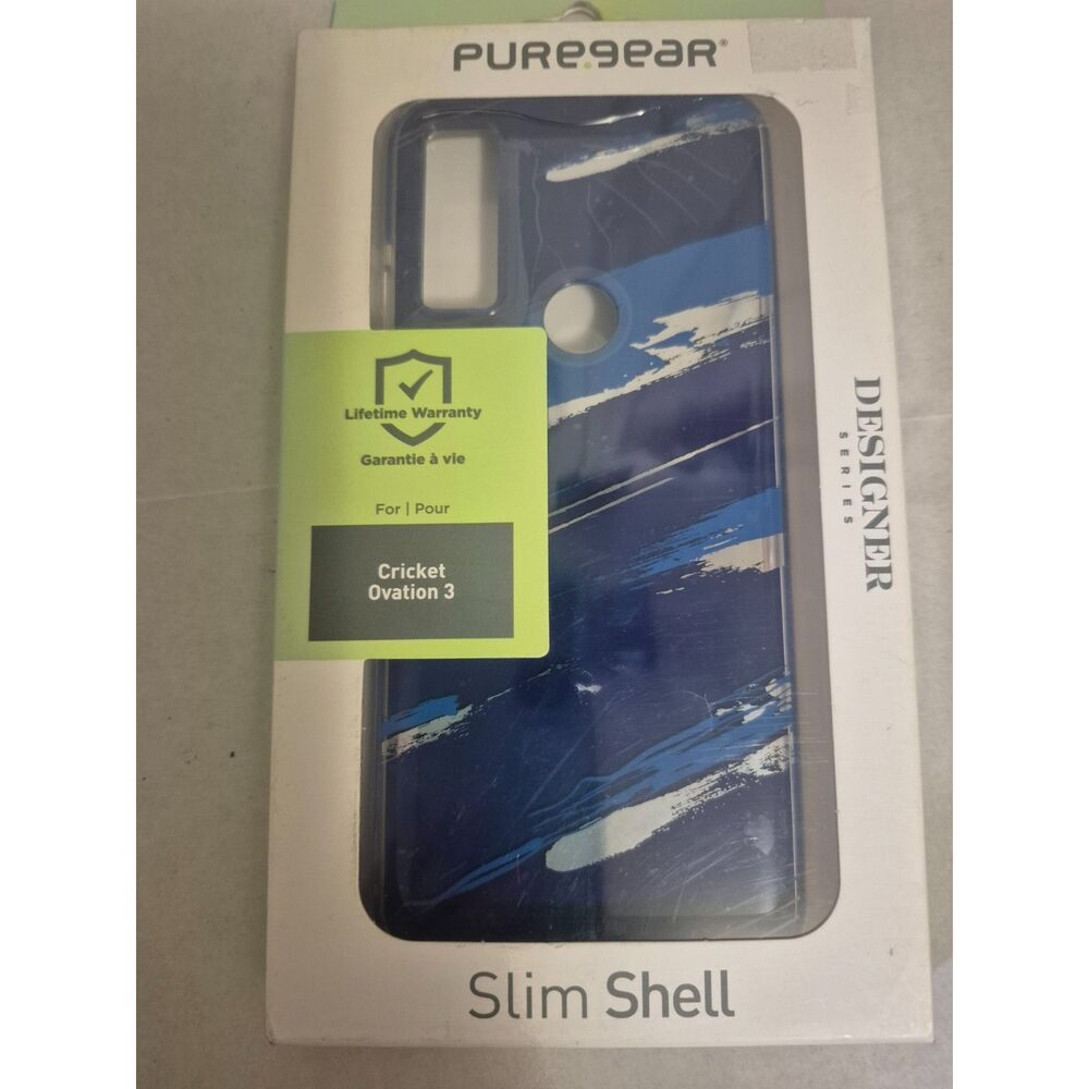 Puregear Designer Series Blue Line Slim Shell Phone Case for Cricket Ovation 3